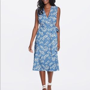 Draper James Miranda Wrap Dress in Floral Denim